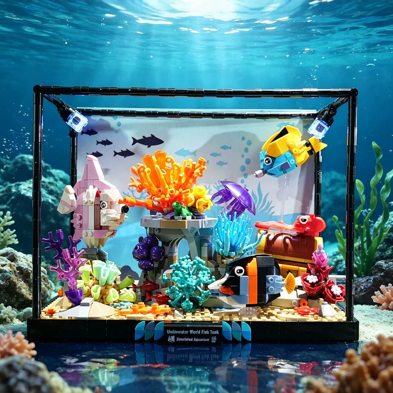 Deep Sea Jellyfish Aquarium Simulation Aquarium Building Block Set