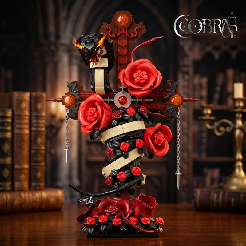 b469854a_7b59938f-4f54-4c2e-8781-1764f0a14095.jpg Cobra Rose Flower Stand Building Block Set - Image 1