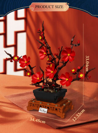Plum Blossom Potted Plant Building Block Set - Image 11