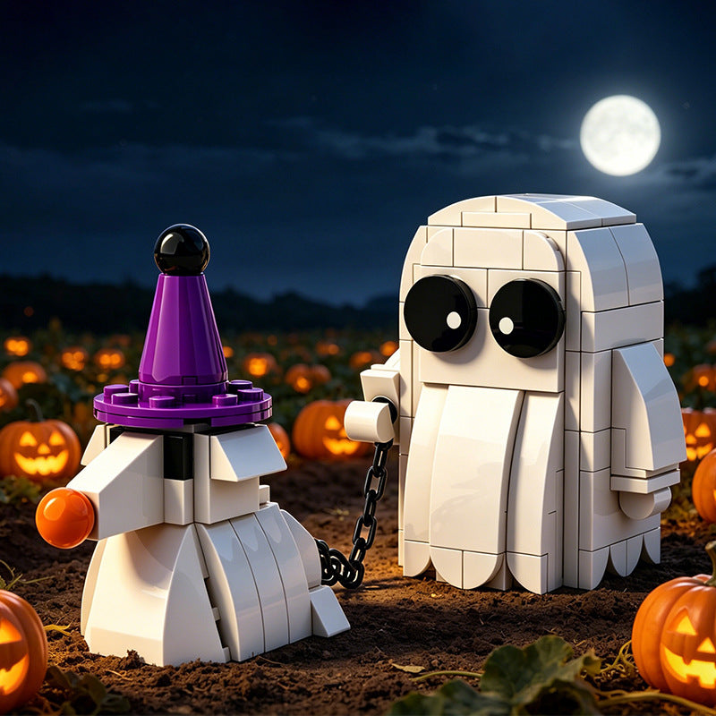 Ghost Dog in a Bottle Halloween Mini Building Block Set