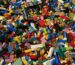 Close-up of colorful stacked LEGO bricks