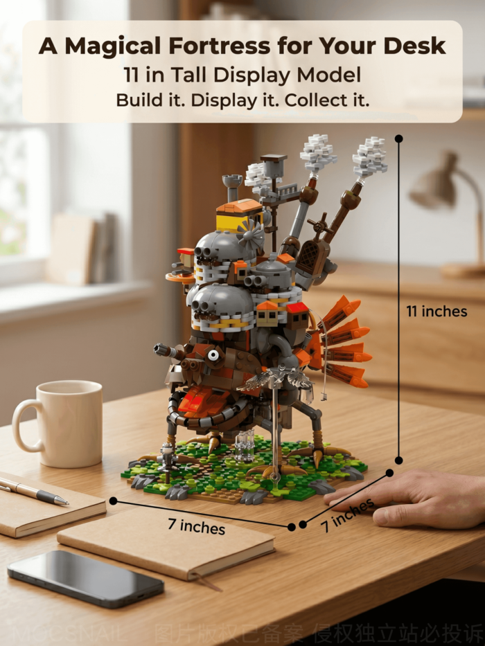 Moving castle building block set assembled mechanical walking castle display model