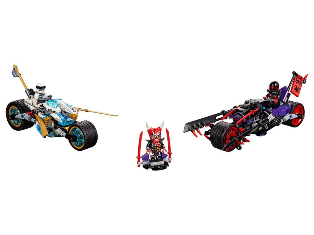 LEGO NINJAGO motorcycle with aggressive spiked wheels