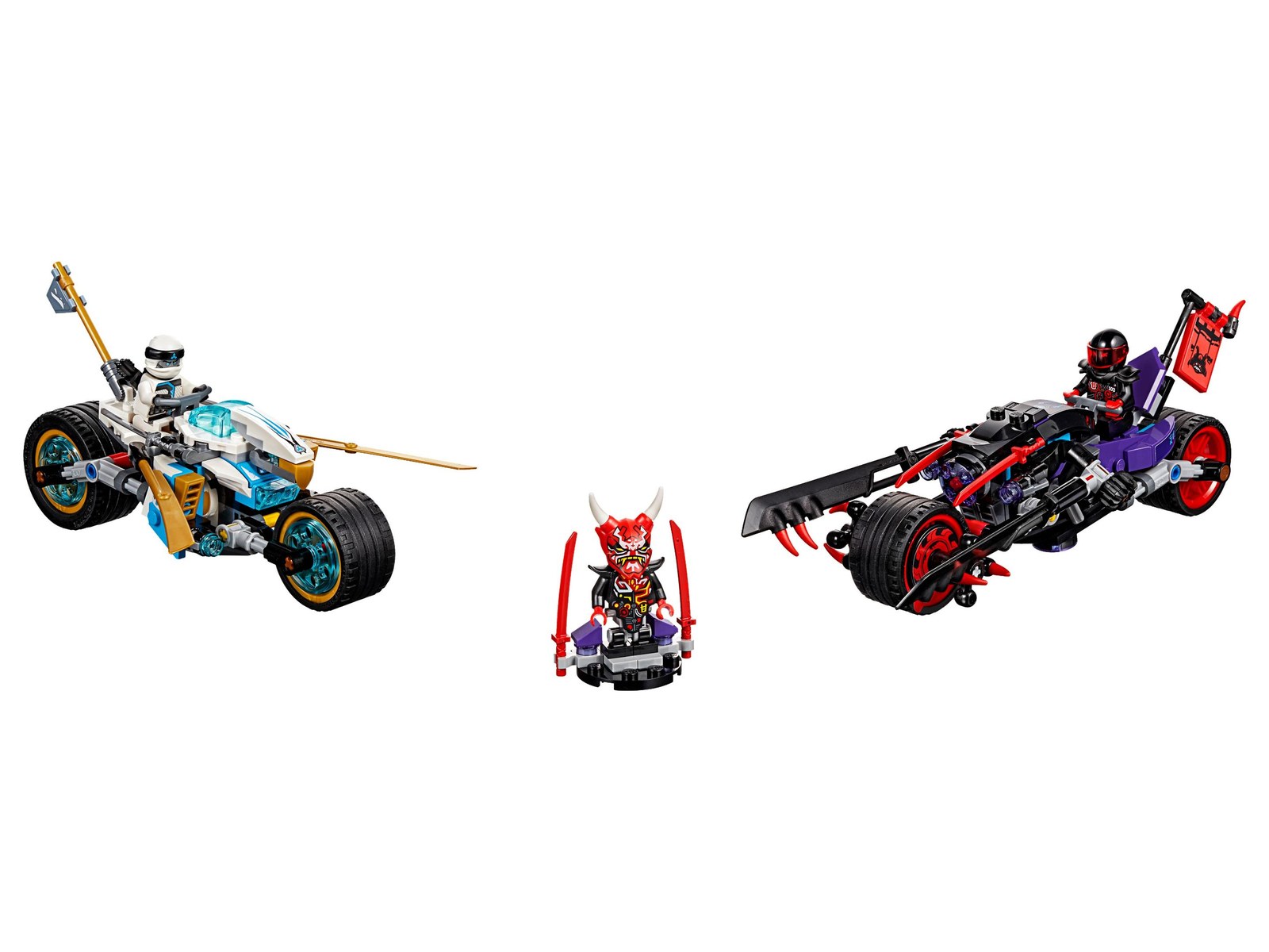 LEGO NINJAGO motorcycle with aggressive spiked wheels